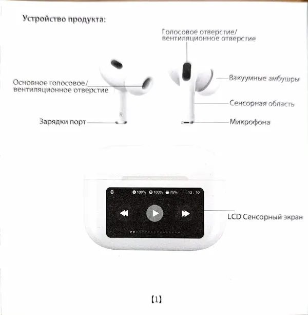 Беспроводные наушники с сенсорным экраном MIVO MT-15_инструкция_1