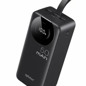 Внешний аккумулятор Eplutus EB‑500Q 50000 мАч — быстрая зарядка PD 3.0 и QC 3.0, 3 порта, LED‑фонарь — доставка по Королеву