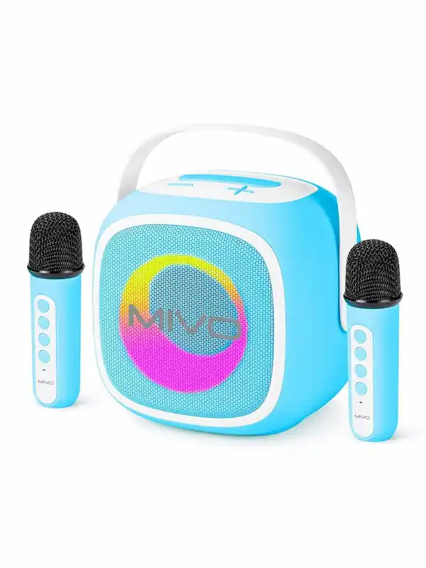 Караоке-колонка Mivo M68 25 Вт с двумя беспроводными микрофонами, RGB-подсветкой, IPX5 — доставка Королёв